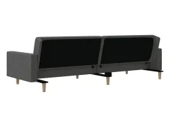 Sofá cama de 2 plazas con dos almohadas tela gris oscuro