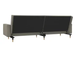 Sofá cama de 2 plazas con dos almohadas terciopelo gris claro