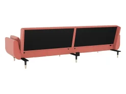 Sofá cama de 2 plazas con dos cojines terciopelo rosa