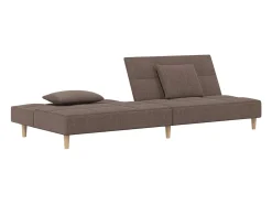 Sofá cama de 2 plazas con dos almohadas tela gris taupe