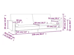 Sofá cama de 2 plazas con dos almohadas terciopelo verde oscuro