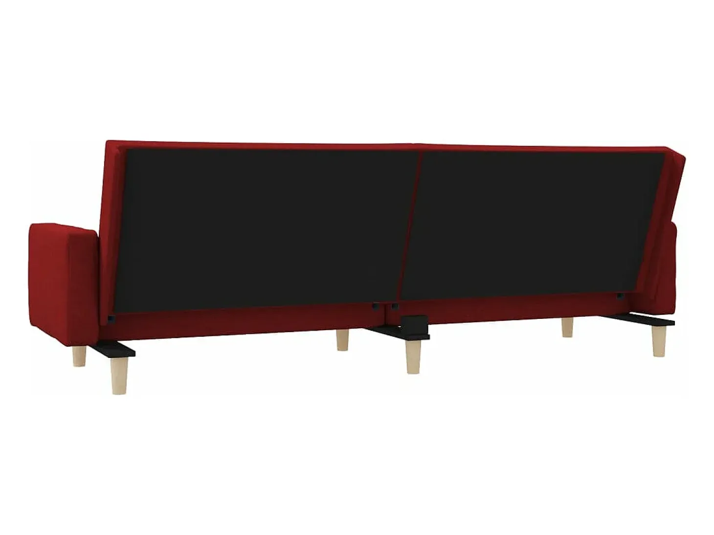 Sofá cama de 2 plazas con dos almohadas tela color vino