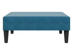 Sofá cama de 2 plazas con taburete terciopelo azul