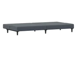 Sofá cama de 2 plazas con taburete terciopelo gris oscuro
