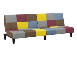 Sofá cama de 2 plazas con taburete tela Patchwork