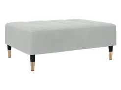 Sofá cama de 2 plazas con taburete terciopelo gris claro