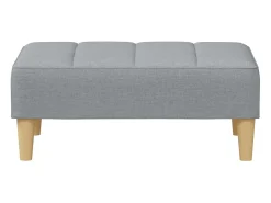 Sofá cama de 2 plazas con taburete tela gris claro