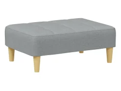 Sofá cama de 2 plazas con taburete tela gris claro