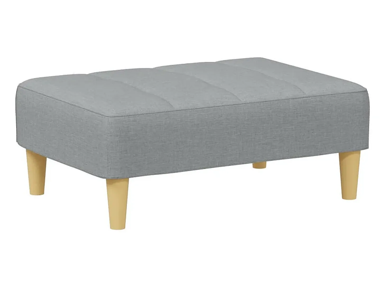 Sofá cama de 2 plazas con taburete tela gris claro