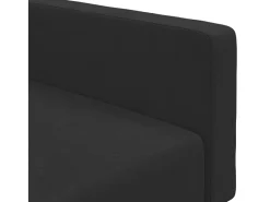 Sofá cama de 2 plazas con taburete terciopelo negro