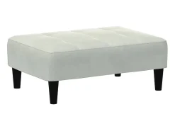 Sofá cama de 2 plazas con taburete terciopelo gris claro