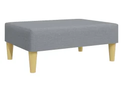 Sofá cama de 2 plazas con taburete tela gris claro