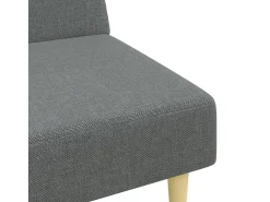 Sofá cama de 2 plazas con taburete tela gris oscuro