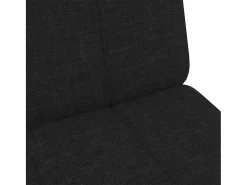 Sofá cama de 2 plazas con taburete tela negro