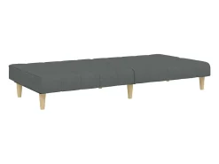 Sofá cama de 2 plazas con taburete tela gris oscuro