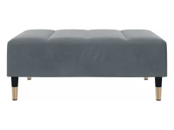 Sofá cama de 2 plazas con taburete terciopelo gris oscuro