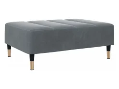 Sofá cama de 2 plazas con taburete terciopelo gris oscuro