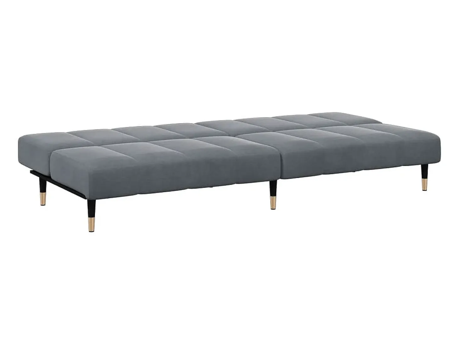 Sofá cama de 2 plazas con taburete terciopelo gris oscuro