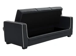 Sofá cama de 3 plazas convertible en cama NATY - Negro