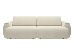 Sofá cama de 4 plazas convertible en tela jaspeada beige MONELIA