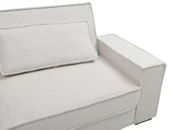 Sofá cama de 3 plazas convertible en terciopelo beige FINORO
