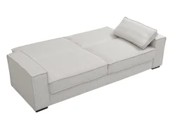 Sofá cama de 3 plazas convertible en terciopelo beige FINORO