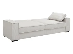 Sofá cama de 3 plazas convertible en terciopelo beige FINORO