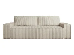 Sofá cama de 4 plazas convertible de pana color beige AMELIA