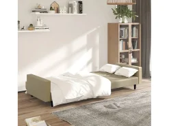 Sofá cama de 2 plazas cuero sintético color capuchino