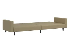 Sofá cama de 2 plazas cuero sintético color capuchino