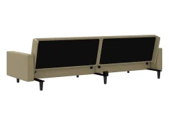 Sofá cama de 2 plazas cuero sintético color capuchino