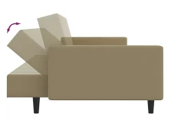 Sofá cama de 2 plazas cuero sintético color capuchino