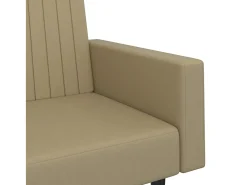 Sofá cama de 2 plazas cuero sintético color capuchino