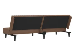 Sofá cama de 2 plazas cuero sintético marrón