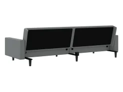 Sofá cama de 2 plazas cuero sintético gris