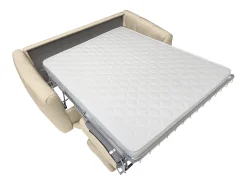 Sofá cama de 3 plazas de apertura rápida terciopelo beige cama de 140 cm RETUNA II