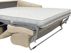 Sofá cama de 3 plazas de apertura rápida terciopelo beige cama de 140 cm RETUNA II