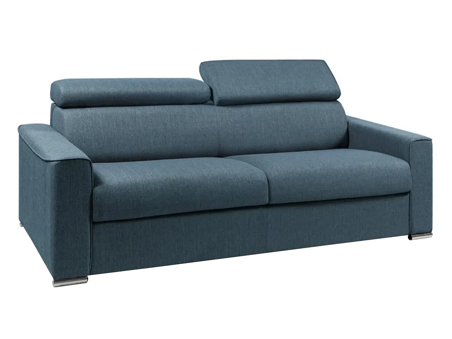 Sofá cama de 4 plazas de apertura rápida gris colchón 18 cm VIZIR