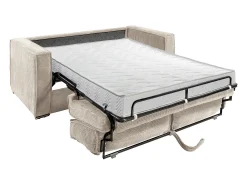 Sofá cama de 3 plazas de apertura rápida de pana beige LORETO