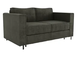 Sofá cama de 3 plazas de apertura rápida de tela texturizada verde cama de 140 cm colchón de 20 cm ELORYA
