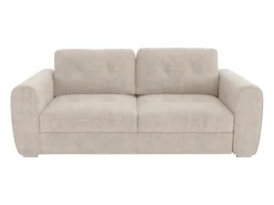 Sofá cama de 4 plazas de apertura rápida de tela beige. Cama de 160 cm - Colchón de 14 cm BOLIPO