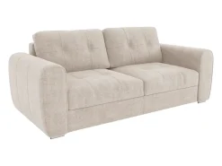 Sofá cama de 4 plazas de apertura rápida de tela beige. Cama de 160 cm - Colchón de 14 cm BOLIPO