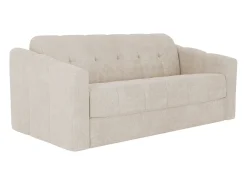 Sofá cama de 3 plazas de apertura rápida en tela texturizada beige colchón de 22 cm DARIELO