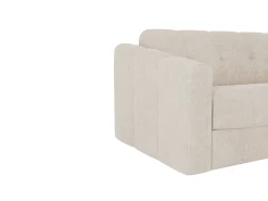 Sofá cama de 3 plazas de apertura rápida en tela texturizada beige colchón de 22 cm DARIELO