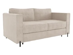 Sofá cama de 4 plazas de apertura rápida de tela beige colchón de 20 cm ELORYA
