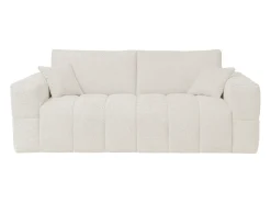 Sofá cama de 3 plazas de apertura rápida Tela bouclé beige colchón de 13 cm ISSORO