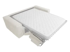 Sofá cama de 3 plazas de apertura rápida Tela bouclé beige colchón de 13 cm ISSORO