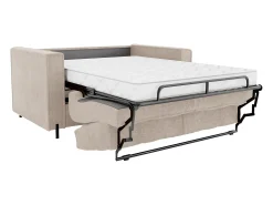 Sofá cama de 4 plazas de apertura rápida en tejido texturizado beige colchón de 14 cm ELORYA