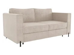 Sofá cama de 4 plazas de apertura rápida en tejido texturizado beige colchón de 14 cm ELORYA