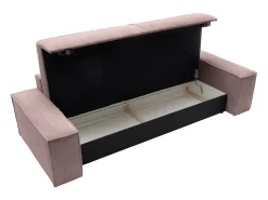 Sofá cama de 4 plazas de pana malva - AMELIA